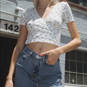 SOLD NWT brandy Melville floral wrap top